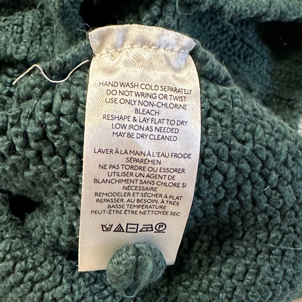 Anthropologie Pilcro Women’s Small Deep Green Cable Knit Cowl Neck Sweater - Picture 6 of 8